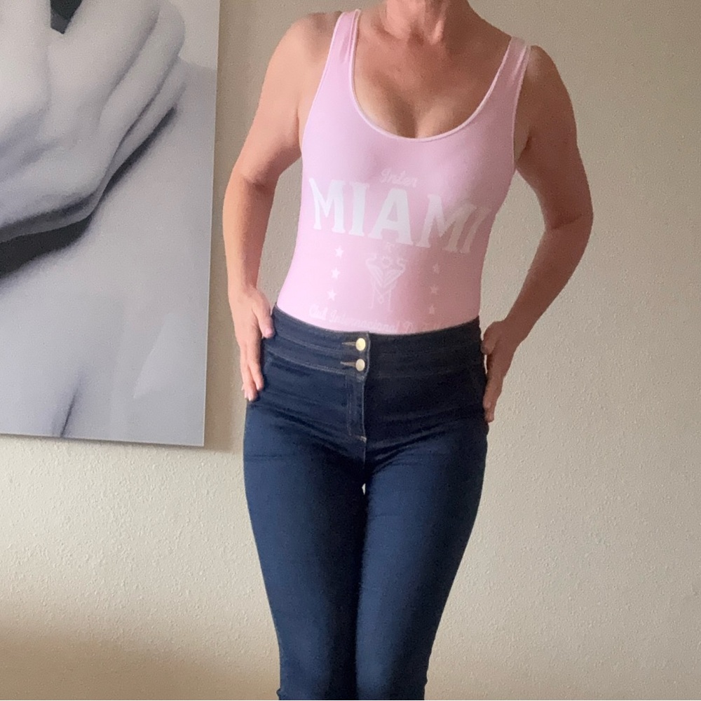 Anthropologie Wild Collective Miami Pink Bodysuit Top S $80 - Picture 4 of 5